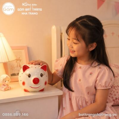 Heo Đất Sứ Bát Tràng Chấm Bi Đỏ May Mắn NT-HD03 - Chi tiết 2