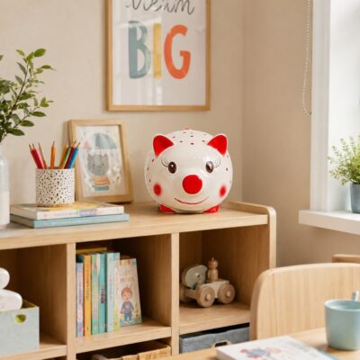 Heo Đất Sứ Bát Tràng Chấm Bi Đỏ May Mắn NT-HD03 - Chi tiết 3