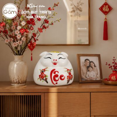 Heo đất dáng phệ đứng chữ Lộc