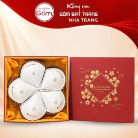 Khay mứt dáng hoa khế kèm khay mây in logo quà tặng tết NT-KMQT03 - Ảnh đại diện
