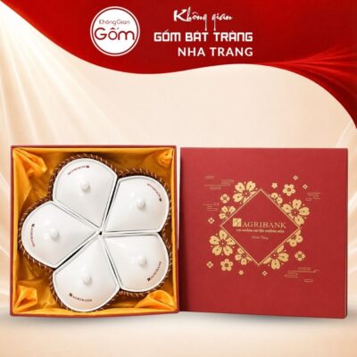 Khay mứt dáng hoa khế kèm khay mây in logo quà tặng tết NT-KMQT03 - Ảnh đại diện