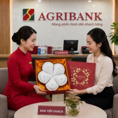 Khay mứt dáng hoa khế kèm khay mây in logo quà tặng tết NT-KMQT03 - Chi tiết 1