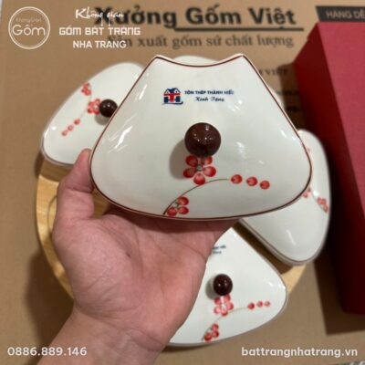 Bộ khay mứt tết 5 cánh hoa in logo