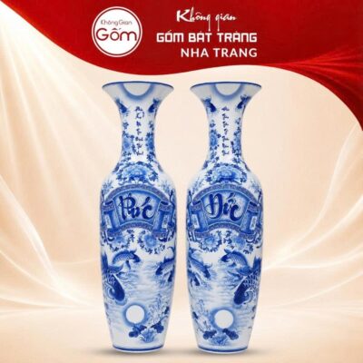 Lục bình men lam hoạ tiết Phúc Đức vẽ tay NT-LB03 - Ảnh đại diện