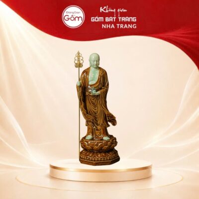Tượng Địa Tạng Vương Bồ Tát men ngọc hoàng thổ NT-TP02 - Ảnh đại diện