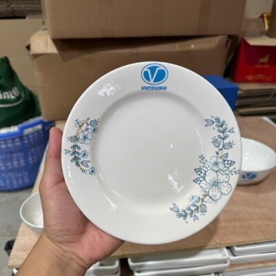 Bộ Bát Đĩa In Logo Vietdung Quà Tặng Doanh Nghiệp Bát Tràng NT-BDQT05 - Chi tiết 3