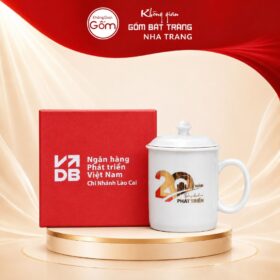 Ca Sứ Trắng In Logo Kỷ Niệm 20 Năm Phát Triển Bát Tràng Kèm Viền Chỉ Vàng - Ảnh đại diện