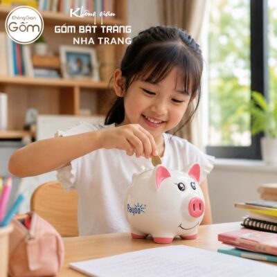 Heo Đất Tiết Kiệm Sứ Trắng In Logo Quà Tặng Doanh Nghiệp NT-HDQT04 - Chi tiết 2