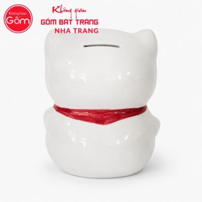 Ống Tiết Kiệm Mèo Thần Tài Sứ Trắng Bát Tràng In Logo NT-HDQT01 - Chi tiết 7