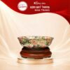 Bát nước tụ thủy men tím hoa hồng phú quý vẽ vàng kim NT-BNTT01