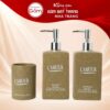 Bộ 2 bình đựng dầu gội sữa tắm và 1 cốc sứ in logo màu nâu men cát NT-PKNT02 - Ảnh đại diện