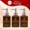 Bộ 3 bình gốm sứ in logo đựng dầu gội sữa tắm nước rửa tay màu nâu men màu bóng NT-PKNT06 - Ảnh đại diện