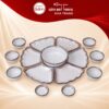 Bộ bát đĩa hoa mặt trời Bát Tràng men hỏa biến ngọc trai NT-HMT08