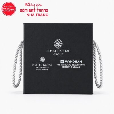 Bộ phin pha cafe quà tặng gốm sứ in logo màu đen nắp đổ NT-BPCF02 - Chi tiết 2