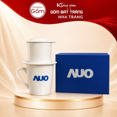 Bộ phin pha cafe quà tặng gốm sứ in logo men sứ trắng NT-BPCF04 - Ảnh đại diện
