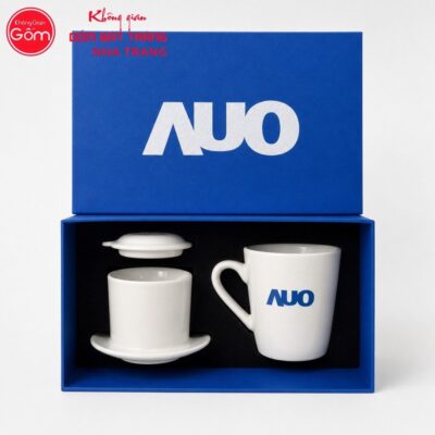 Bộ phin pha cafe quà tặng gốm sứ in logo men sứ trắng NT-BPCF04 - Chi tiết 4