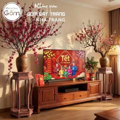 Cặp đôn gỗ mặt lục giác chân cong dạ chạm lóng đáy hoa sen cách điệu NT-ĐG08 - Chi tiết 3