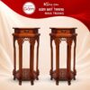 Cặp đôn gỗ mặt lục giác dạ chạm lọng mâm đáy khắc chữ Thọ cách điệu NT-ĐG06 - Ảnh đại diện