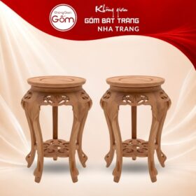 Cặp đôn gỗ mặt tròn ngũ túc dạ chạm lọng mâm đáy hoa mai NT-ĐG04 - Ảnh đại diện