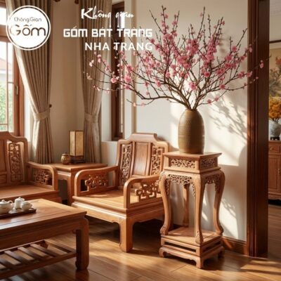 Cặp đôn gỗ mặt vuông dáng cao chân quỳ đế hộp chạm lọng chữ Thọ NT-ĐG03 - Chi tiết 7