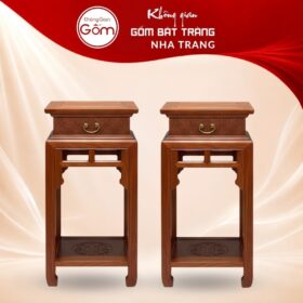 Cặp đôn gỗ mặt vuông dáng trụ thẳng dạ chạm triện khắc gấm tầng đáy chữ Thọ NT-ĐG01 - Ảnh đại diện