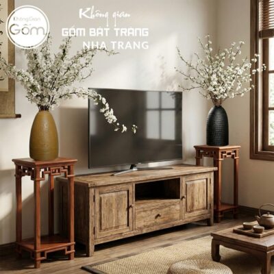 Cặp đôn gỗ mặt vuông dạng trụ thẳng dạ chạm triện tầng đáy đặc NT-ĐG02 - Chi tiết 3