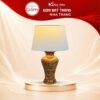 Đèn ngủ để bàn Bát Tràng men hỏa biến gấm vàng cao 50cm NT-DN05