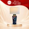 Đèn ngủ để bàn gốm sứ men hỏa biến xanh tím thiên hà cao 64cm NT-DN06