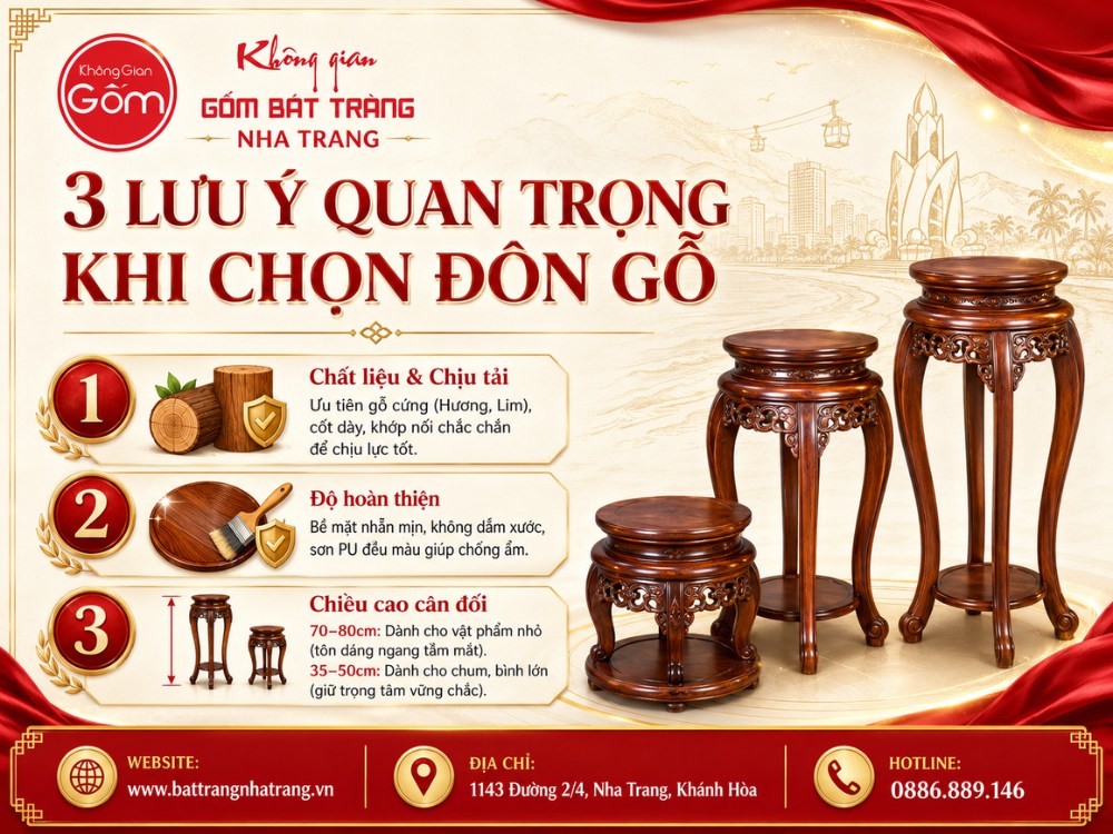 3 lưu ý quan trọng khi lựa chọn đôn gỗ