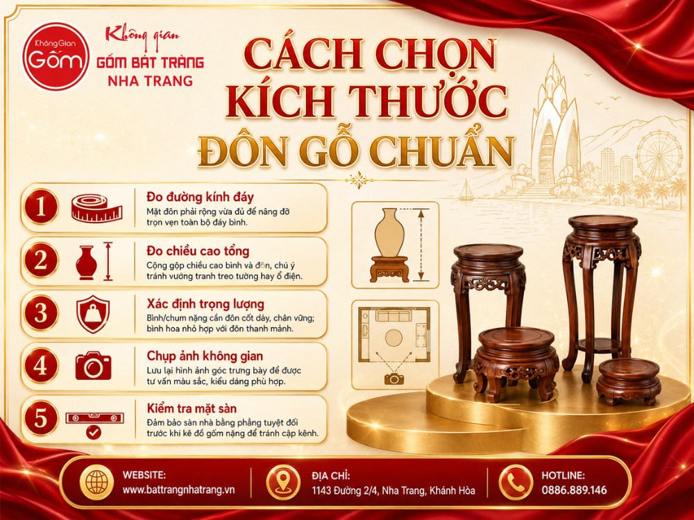 Cách xác định kích thước đôn gỗ chuẩn