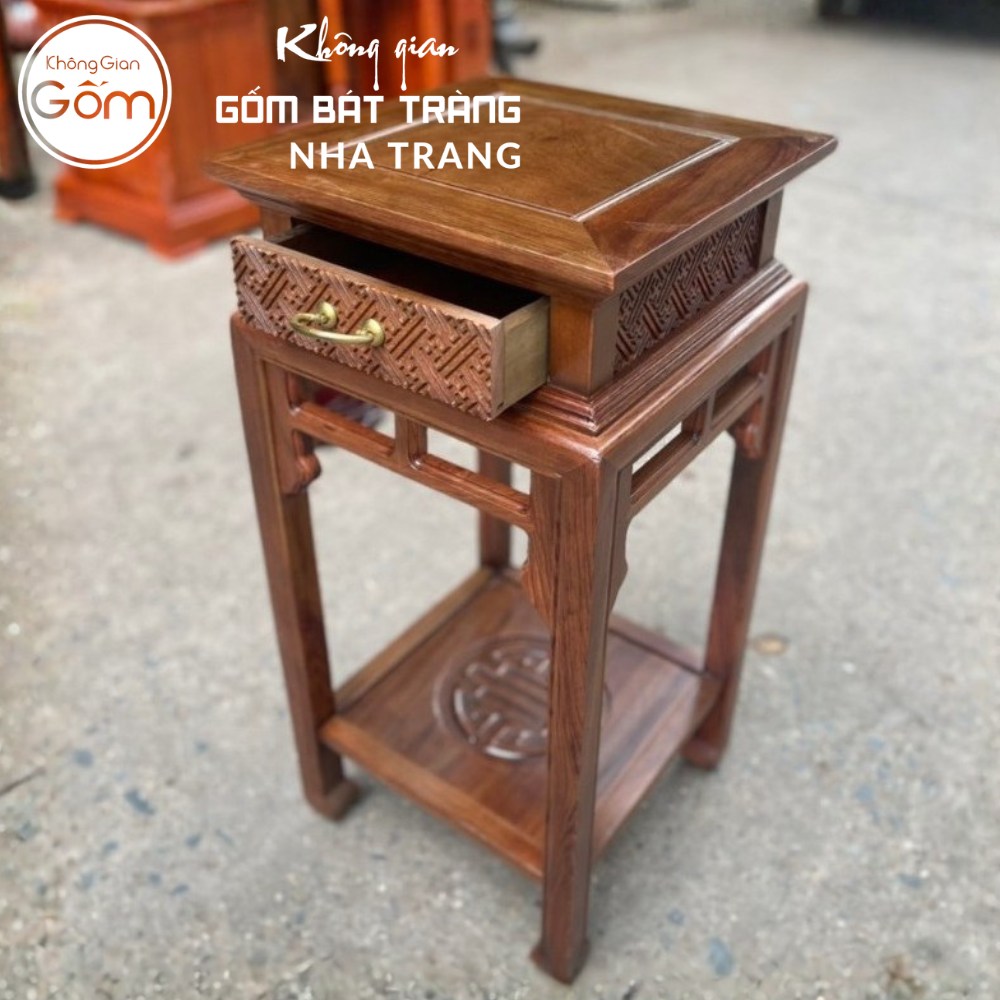 Đôn gỗ có ngăn kéo