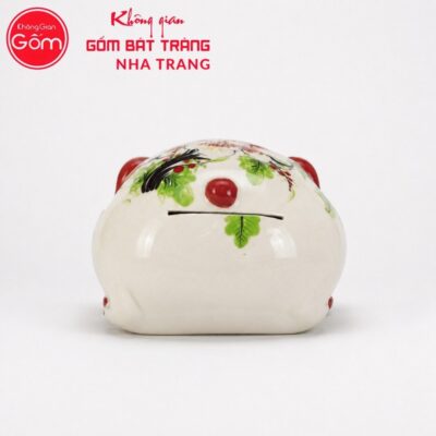 Heo Đất Bát Tràng Mắt Híp Bụng Phệ Dáng Nằm Màu Trắng Hoạ Tiết Vẽ Tay NT-HĐ07 - Chi tiết 3