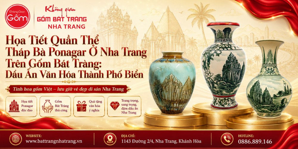 Họa tiết quần thể Tháp Bà Ponagar ở Nha Trang