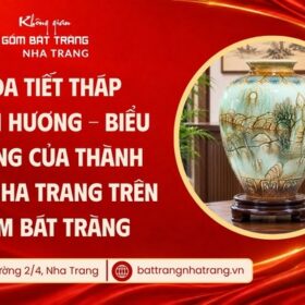Họa tiết Tháp Trầm Hương trên gốm Bát Tràng