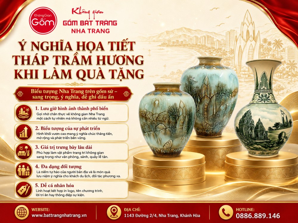 Ý nghĩa của họa tiết Tháp Trầm Hương khi làm quà tặng