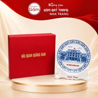 Đĩa sứ biểu trưng quà tặng in logo men sứ trắng in hình ảnh trụ sở phi 22 NT-ĐBT07 - Ảnh đại diện