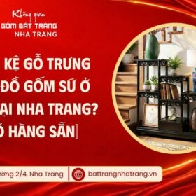Kệ gỗ trưng bày đồ gốm sứ