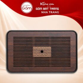 Khay gỗ đựng bộ trà hình chữ nhật khắc hoạ tiết kỷ hà NT-KBT06 - Ảnh đại diện