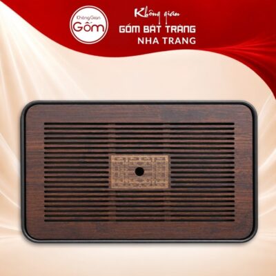 Khay gỗ đựng bộ trà hình chữ nhật khắc hoạ tiết kỷ hà NT-KBT06 - Ảnh đại diện