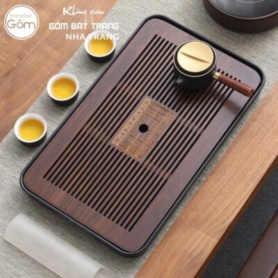 Khay gỗ đựng bộ trà hình chữ nhật khắc hoạ tiết kỷ hà NT-KBT06 - Chi tiết 7