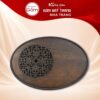 Khay gỗ đựng bộ trà hình oval chạm khắc hoạ tiết chữ Vạn cổ điển NT-KBT02 - Ảnh đại diện