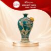 Mai bình Bát Tràng men lục bảo dát vàng Công Hoa Phú Quý NT-MB07