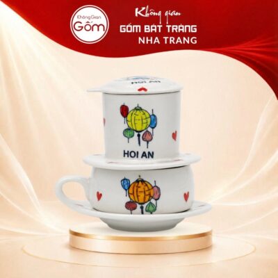 Phin Pha Cà Phê Gốm Sứ Bát Tràng Màu Trắng Hoạ Tiết Đèn Lồng Hội An NT-PCF05 - Ảnh đại diện