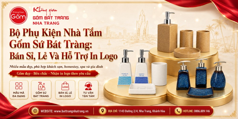Phụ kiện nhà tắm gốm sứ chính hãng Bát Tràng