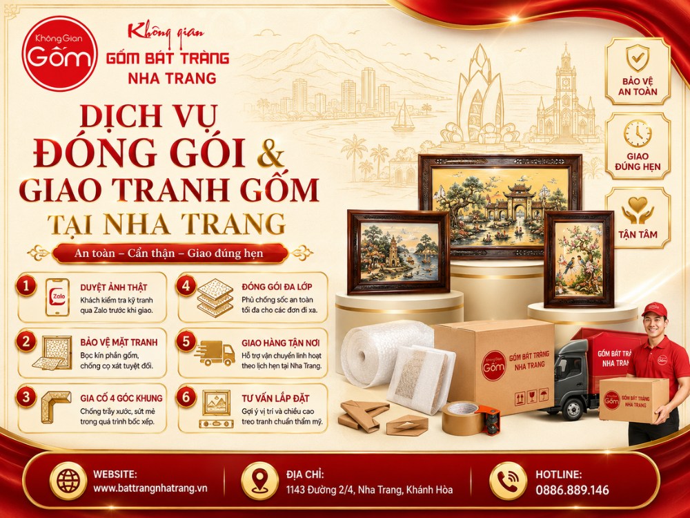 Dịch vụ đóng gói và vận chuyển tranh gốm Bát Tràng