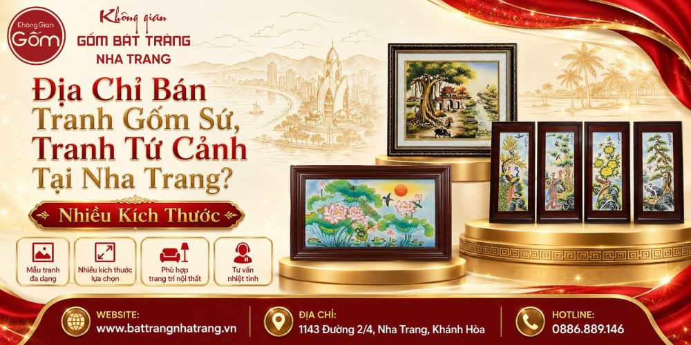 Địa chỉ bán tranh gốm sứ, tranh tứ cảnh tại Nha Trang