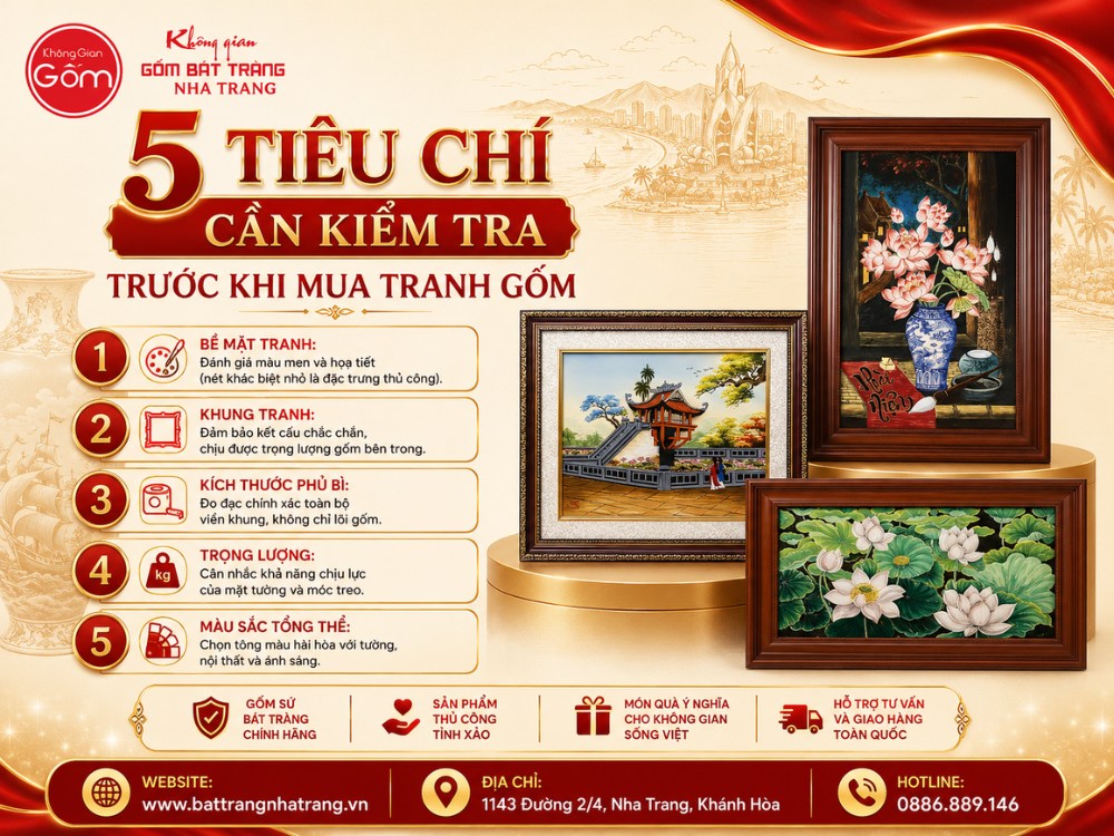 5 tiêu chí cần kiểm tra khi mua tranh gốm
