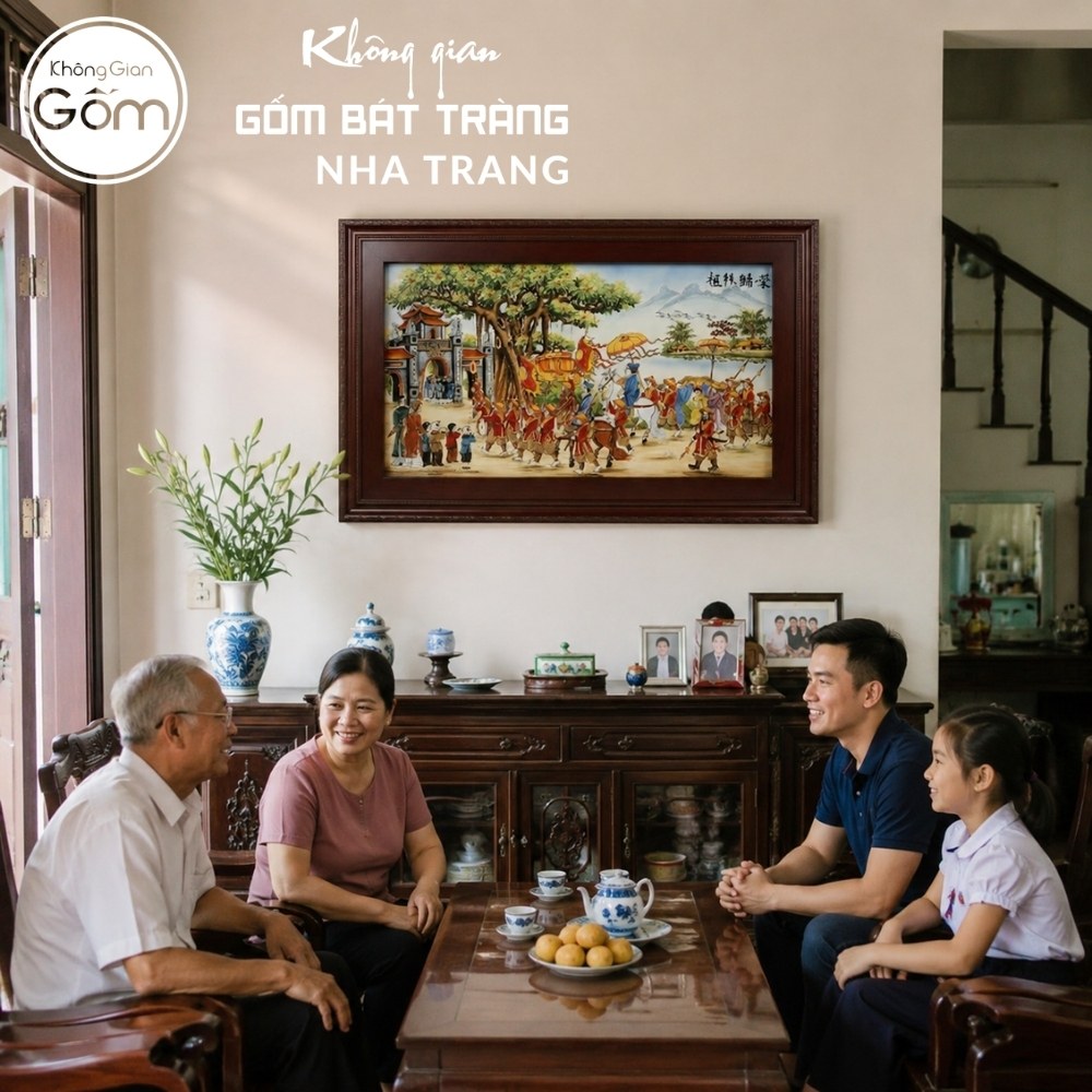 Tranh gốm sứ Bát Tràng