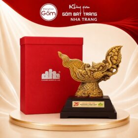 Tượng đầu rồng gốm sứ Bát Tràng men vàng hoàng thổ NT-TLV08 - Ảnh đại diện