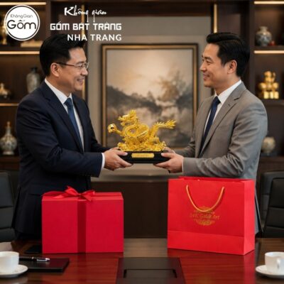 Tượng Rồng dâng ngọc chất liệu đồng mạ vàng 24K cao cấp NT-TLV01 - Chi tiết 7